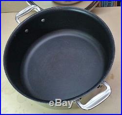 All-Clad Stainless Steel Stock Pot 6 Qt 2 Handle Non-Stick with Lid