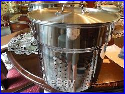 All-Clad Stainless Steel Stock Pot with Steamer and Strainer Inserts 12 qt