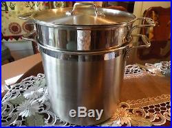 All-Clad Stainless Steel Stock Pot with Steamer and Strainer Inserts 12 qt