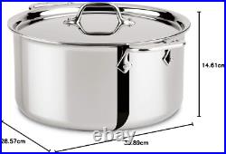 All Clad Stainless Steel Stockpot with Lid With Lid (4508) Brand New