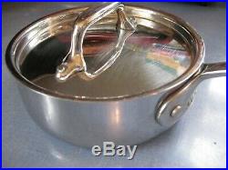 All-Clad Stainless Steel Tri-Ply Bonded Pot & Lid Sauce 1 1/2 Pint Excellent Pan