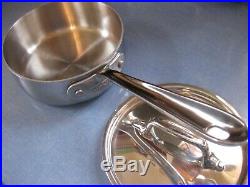 All-Clad Stainless Steel Tri-Ply Bonded Pot & Lid Sauce 1 1/2 Pint Excellent Pan