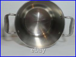 All-Clad Stainless Stew Stock Pot Pasta Strainer & Lid Master Chef Heavy Duty