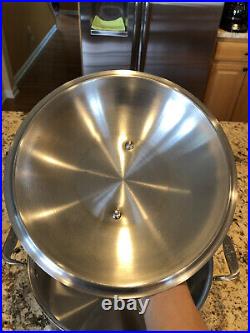 All Clad Stock Pot Stainless Steel Double Handle 11 With Dome Lid Dutch Oven
