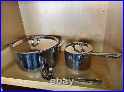All-Clad Stock Pot With Lid, A Smaller Pot With Lid, And Ladle