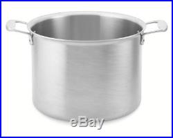 All-Clad TK Brushed Stainless-Steel Stock 12-Qt. Stock Pot with D5 Lid