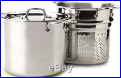All Clad Tri-Ply 7 qt PASTA PENTOLA STOCK POT LID #4807 Polished Stainless NEW