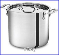 All Clad Tri-Ply 7 quart Tall STOCK POT with LID Polished Stainless Steel 4507 NEW