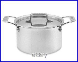 All Clad USA 4 Quart Soup Stock Pot With Lid 5 Ply Stainless Steel D5 NEW