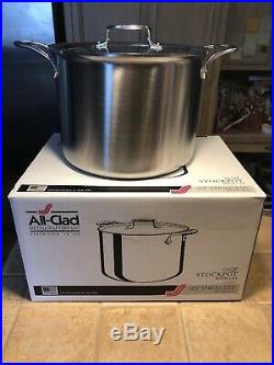 All-Clad d5 12 Quart Stock Pot with Lid Brushed Stainless 5-Ply BD55512 NIB