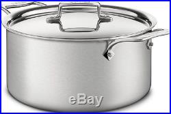 All-Clad d5 8 Quart Stock Pot withLid Brushed S/S 5-Ply Bonded BD55508 NEW