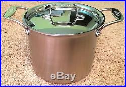 All Clad d5 BRUSHED Stainless Steel 7 QT Tall Stock Pot & Pasta Pentola NEW