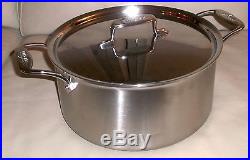 All Clad d5 BRUSHED Stainless Steel 8 QT Stock Pot BRAND NEW BD55508