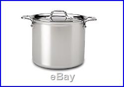 All-Clad d5 Polished 5-ply Stainless Steel 7 qt Stock Pot, No Lid. Factory Second