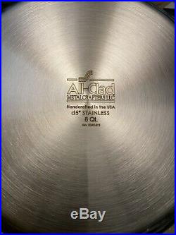 All Clad d5 Polished Stainless 8 Qt STOCK POT with LID 5 Ply Open Stock SD 55508