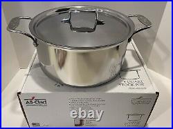 All Clad d5 Polished Stainless 8 Qt STOCK POT with LID in Box 5 Ply SD 55508