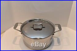 All Clad d5 Stainless 8 Qt STOCK POT with LID 5 Ply Polished Stainless -Display