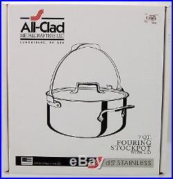 All-Clad d5 Stainless-Steel 7-qt Pouring Stock Pot with Lid New in Box