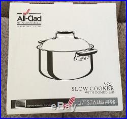 All-Clad d7 Polished Stainless 8 qt Stockpot Slow Cooker with Domed Lid NEW in Box All-Clad d7 Polished Stainless 8 qt Stockpot Slow Cooker with Domed Lid NEW in Box