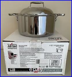 All-Clad d7 Stainless 8 Quart Round Oven with Domed Lid Box Papers Discontinued