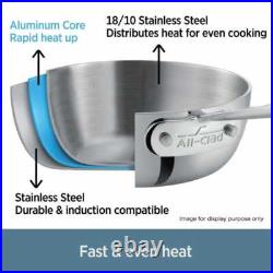 All-clad D3 Stainless Steel 3-ply Bonded Everyday 6-qt Stockpot with Glass Lid