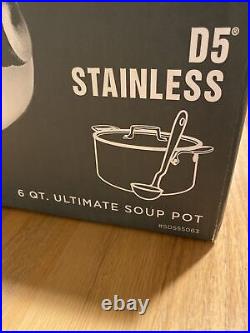 All-clad D5 Stainless Polished 5-ply 6 qt Ultimate Soup Pot with lid And Ladle