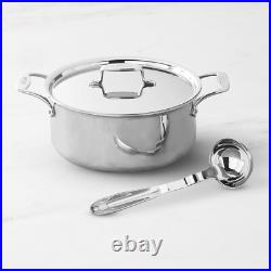 All-clad D5 Stainless Polished 8 qt Ultimate Soup Pot with hanging ladle