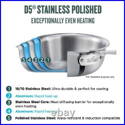 All-clad D5 Stainless Polished 8 qt Ultimate Soup Pot with hanging ladle