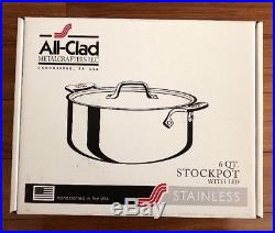 All-clad Tri-ply Stainless Steel 6 QT Stockpot With Lid