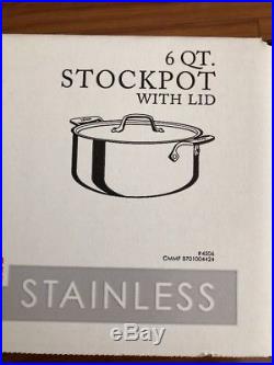 All-clad Tri-ply Stainless Steel 6 QT Stockpot With Lid