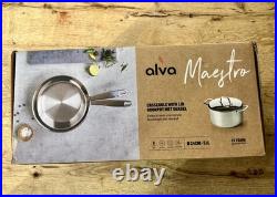 Alva Stainless Steel Maestro Stock Pot 9.5 24cm 5 Quart Belgian lid NEW in box