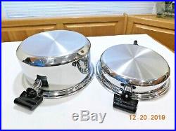 Americraft 8 Qt Stock Pot & 11.5 Skillet 7 Ply Stainless Waterless Kitchen Cook