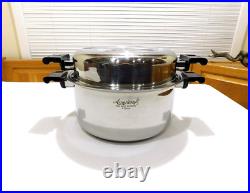 Americraft 8 Qt Stock Pot & Dome LID 7ply Surgical Stainless Steel Waterless USA