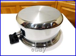 Americraft 8 Qt Stock Pot & Dome LID 7ply Surgical Stainless Steel Waterless USA