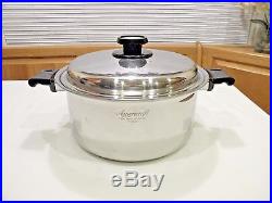 Americraft Kitchen Craft 8 Qt Large Stock Pot 7 Ply Stainless Waterless USA Made