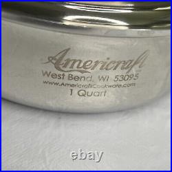 Americraft Lustre Kitchen Craft West Bend 1 Qt Stainless Saucepan USA NEW