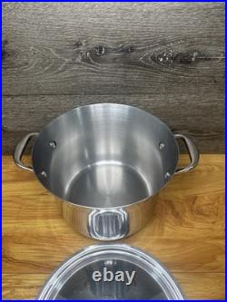 Anolon Nouvelle 6.5 Qt Stainless Steel Stock Pot Copper Core Induction with Lid