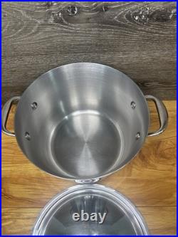 Anolon Nouvelle 6.5 Qt Stainless Steel Stock Pot Copper Core Induction with Lid