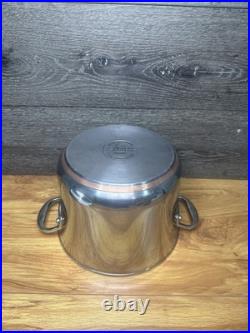 Anolon Nouvelle 6.5 Qt Stainless Steel Stock Pot Copper Core Induction with Lid