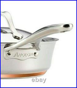 Anolon Nouvelle Copper Stainless Steel Cookware Pots and Pans Set, 10 Piece