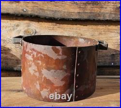 Antique Copper Stock Pot Round 10 lbs 6.5 Hand Wrought