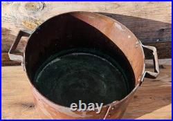 Antique Copper Stock Pot Round 10 lbs 6.5 Hand Wrought