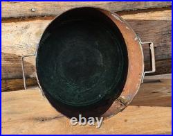 Antique Copper Stock Pot Round 10 lbs 6.5 Hand Wrought