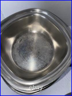 Aristo-Craft 8 Pc Stainless Steel Square Cookware Stock Pot Sauce Pans & Lids