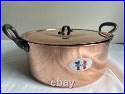 BAUMALU Copper Stock Pot With Lid 7.5 qt Made in France New