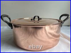 BAUMALU Copper Stock Pot With Lid 7.5 qt Made in France New