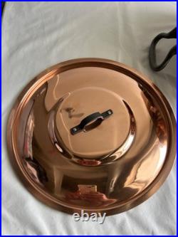 BAUMALU Copper Stock Pot With Lid 7.5 qt Made in France New