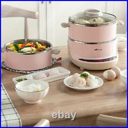 BEAR Electric Steam Pot Stainless steel Pink Color