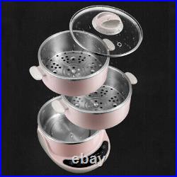 BEAR Electric Steam Pot Stainless steel Pink Color