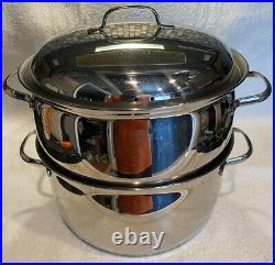 BELGIQUE PROFESSIONAL 18/10 Stainless Steel 6qt Large Stock Pot With Steamer